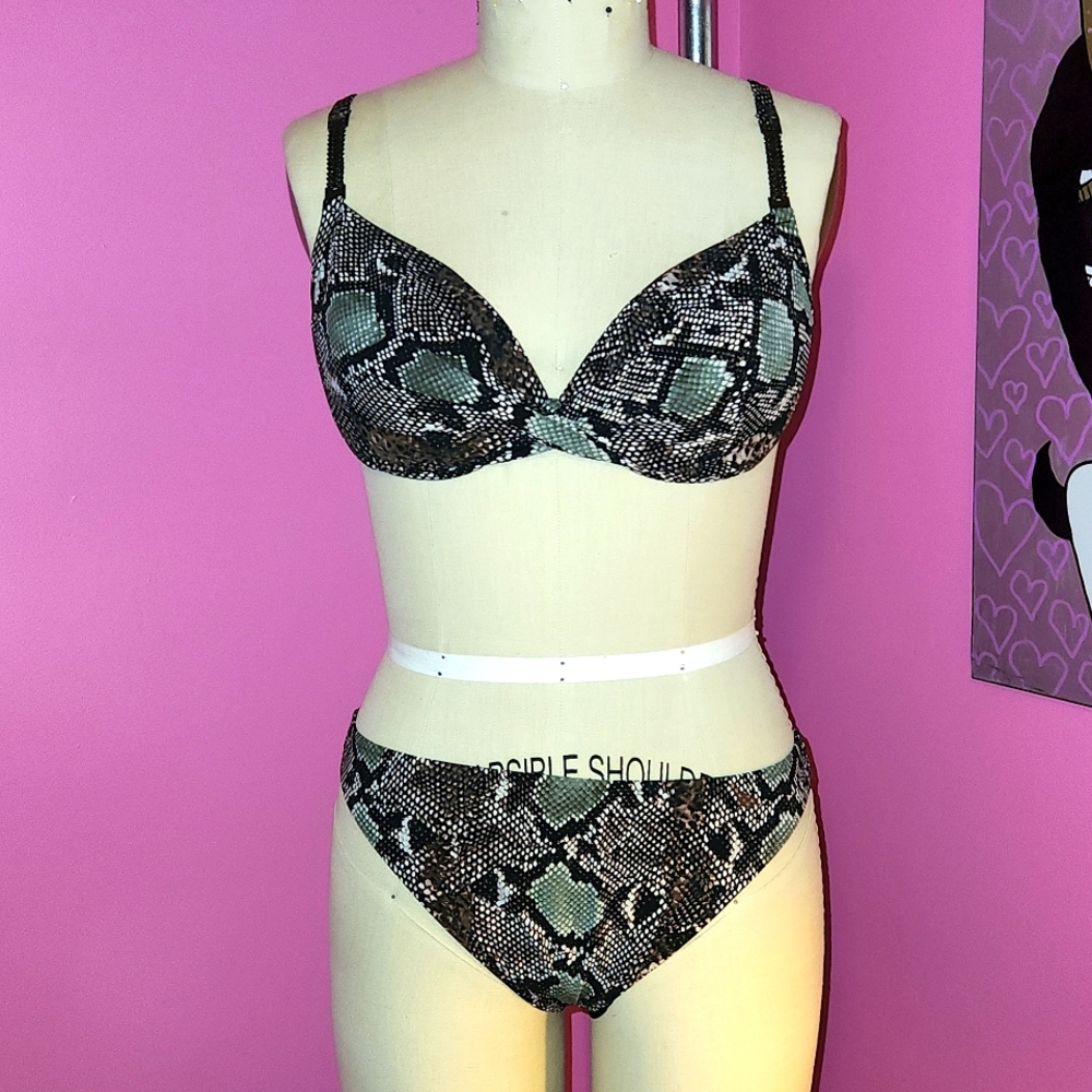 2 piece snakeskin print Gottex swimsuit bikini with underwire
